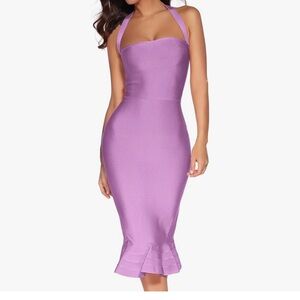 Elegant Purple Halter Dress